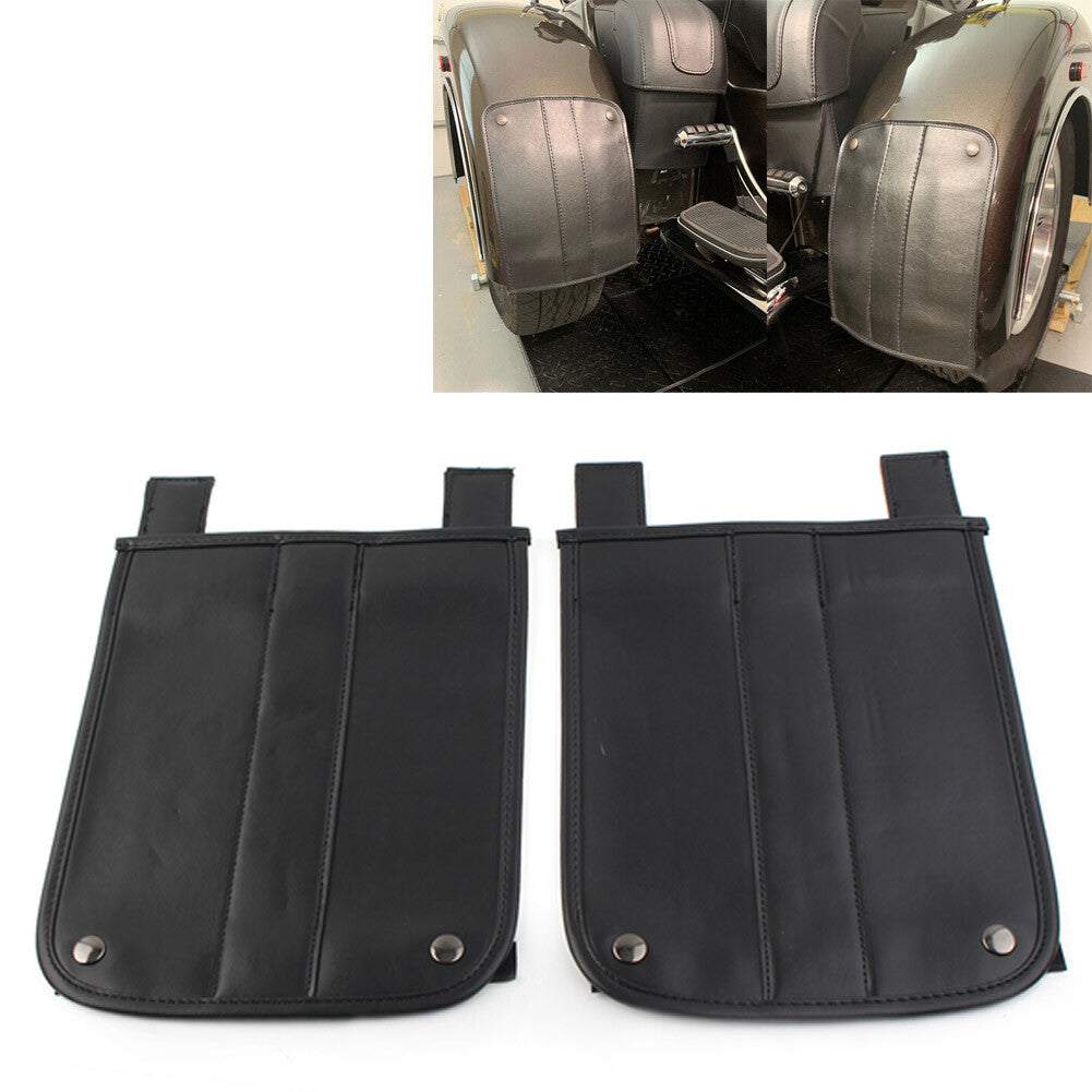 PU Leather Universal Trike Rear Fender Bra for Harley Roadsmith Motorcycle Black