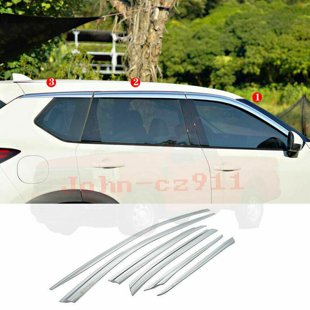 for Nissan Rogue 2021-2024Chrome Plastic Window Visor Vent Shades Sun Rain Guard