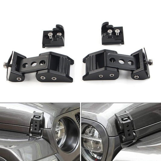 for Jeep for Wrangler JK 2007-2017 2x Black Car Engine Lock Hood Latches Catch