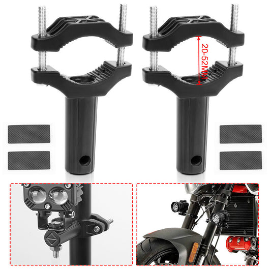 2x 20-52mm Motorcycle Headlight Spot Fog Light Mount Bracket Fork Clamp Holder