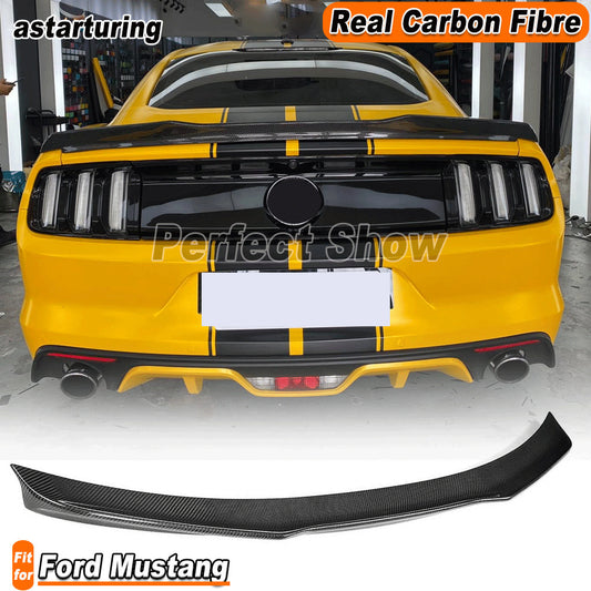 Fit for Ford for Mustang 2015-18 REAL Carbon Fiber Rear Trunk Boot Spoiler Wing Lip
