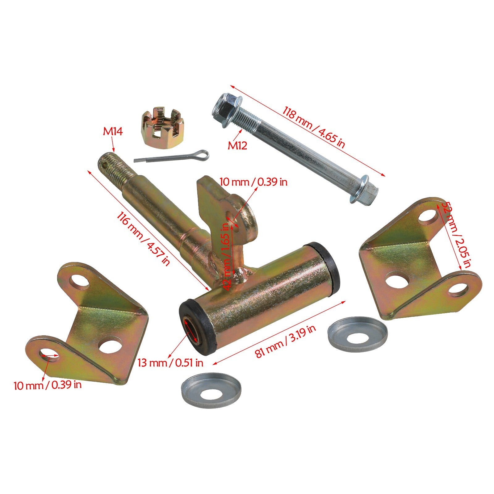 Go-kart front suspension arm assembly drum brake suitable for DIY all-terrain vehicles, four-wheel off-road vehicles, go-karts
