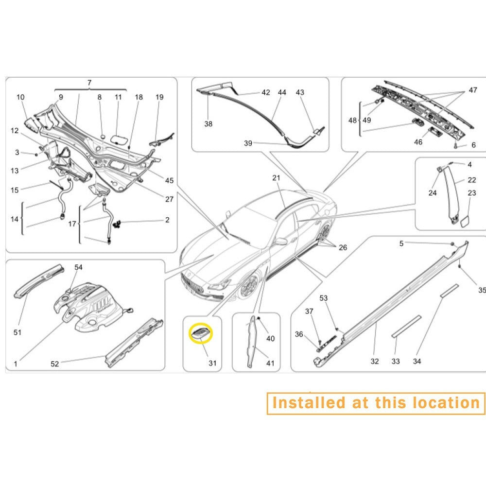 for Maserati Quattroporte left front air vent, : 670013530