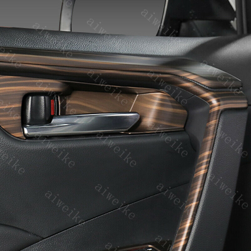 Peach Wood Grain Inner Door Armrest Stripe Cover Trim for Toyota RAV4 2019-2024