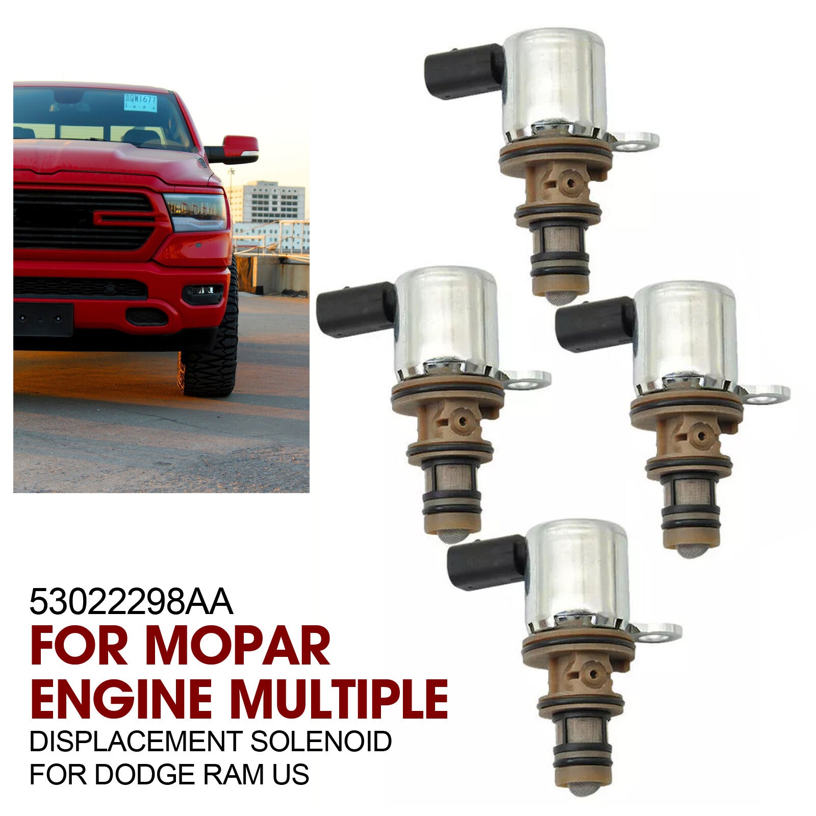 Suitable for Dodge for Ram 4-piece 53022298AA multi-displacement solenoid valves for engines.