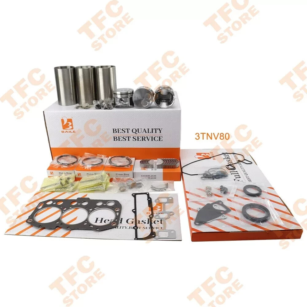 3TNV80 Overhaul Rebuild Kit With Full Gasket Bearing Set For Yanmar Engine