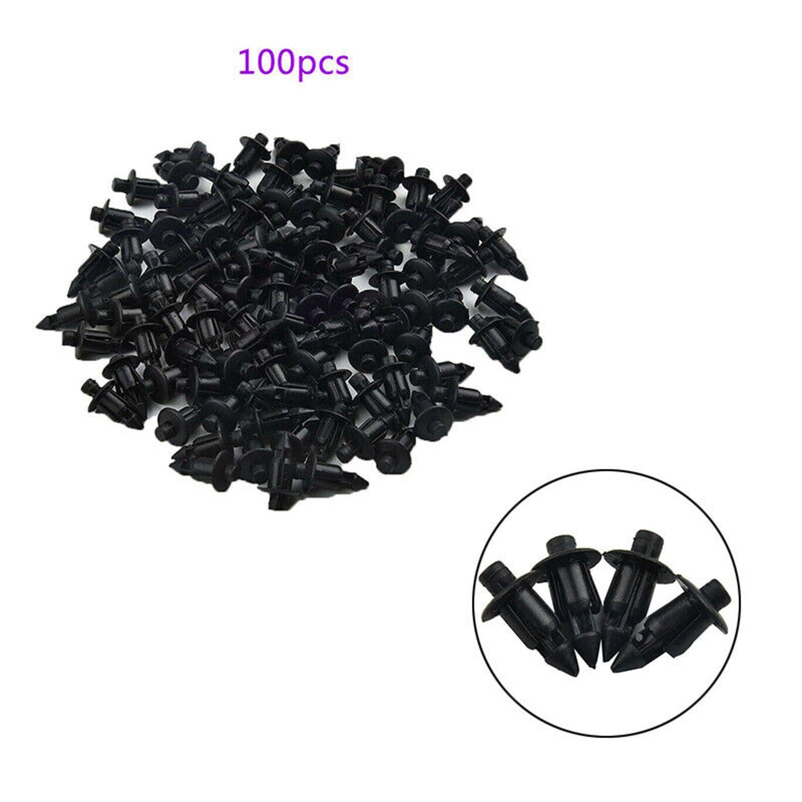 100Pcs 6mm Plastic Car Rivets Fasteners Clips Pin For Auto Car Fender Bumper