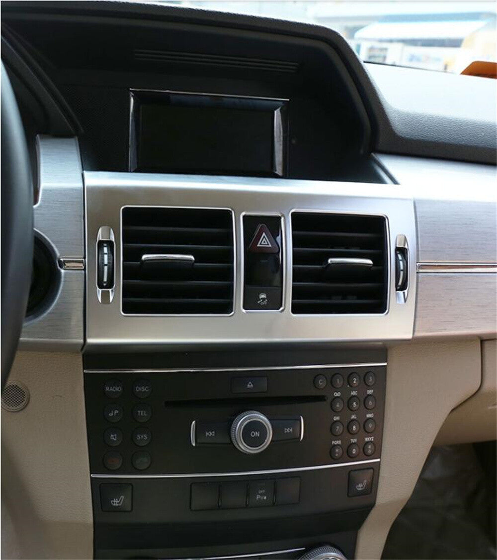 Silver ABS Central Air Vent Outlet Panel Trim for Mercedes-Benz GLK X204 2008-12