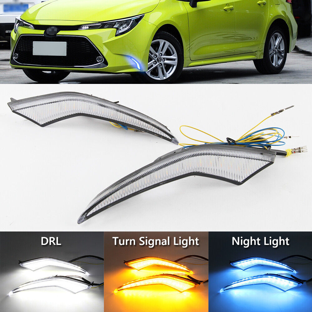 DRL Led Daytime Running Light Fog Lamp w/Turn Signal for Toyota for Corolla Levin 19