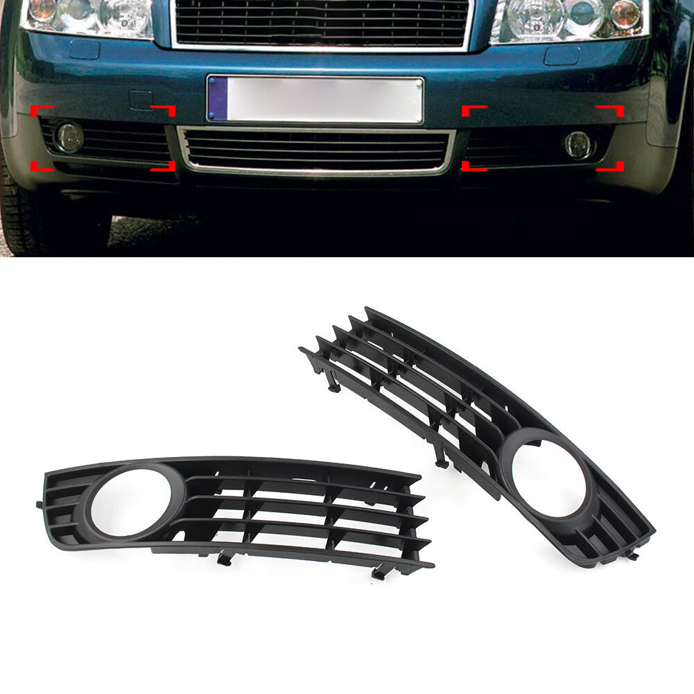 1. Front bumper grille and fog light protective cover for Audi A4 B6 sedans, models 2001-2005