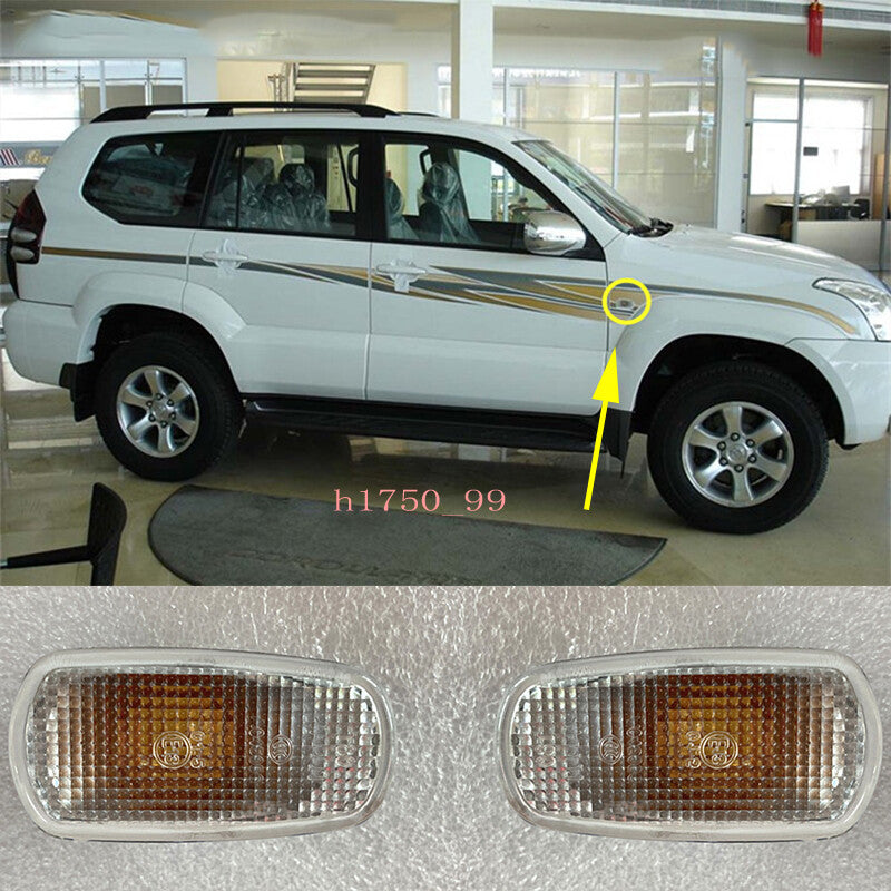 2pcs for Toyota Prado LC120 2003-2009 Front Fender Side Lh+Rh Signal Light Cover