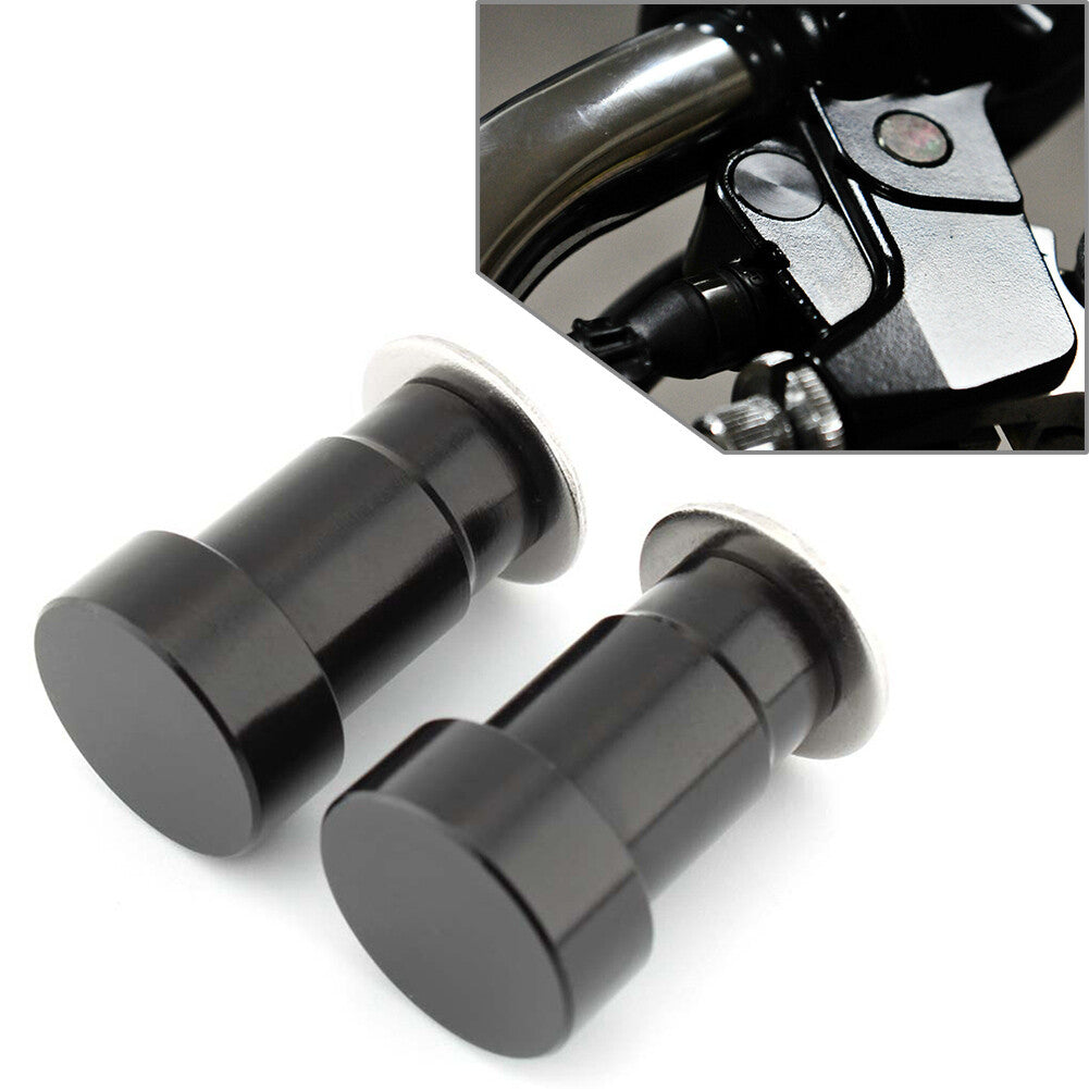 For Thruxton Aluminum Black Motor Pair CNC Mirror Hole Caps Cover UK