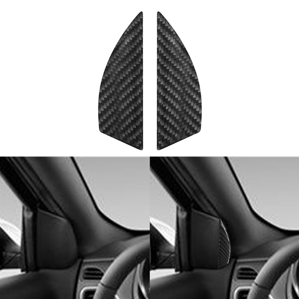 2X Carbon Fiber Front Door Pillar Panel Cover Trim for Chrysler 200 2011-2014
