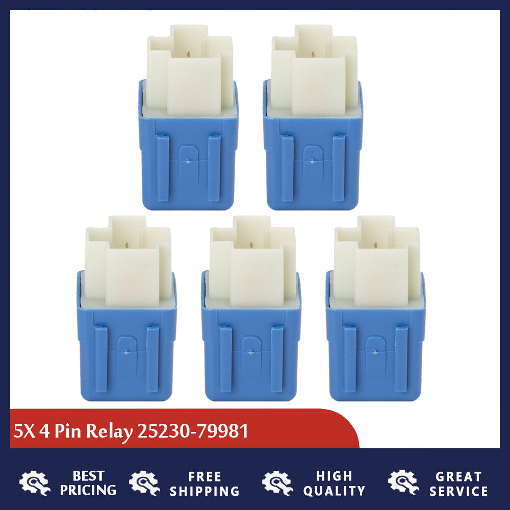 Five 4-pin relays suitable for 2000-2002 for Nissan Xterra 2.4L 3.3L 25230-79981