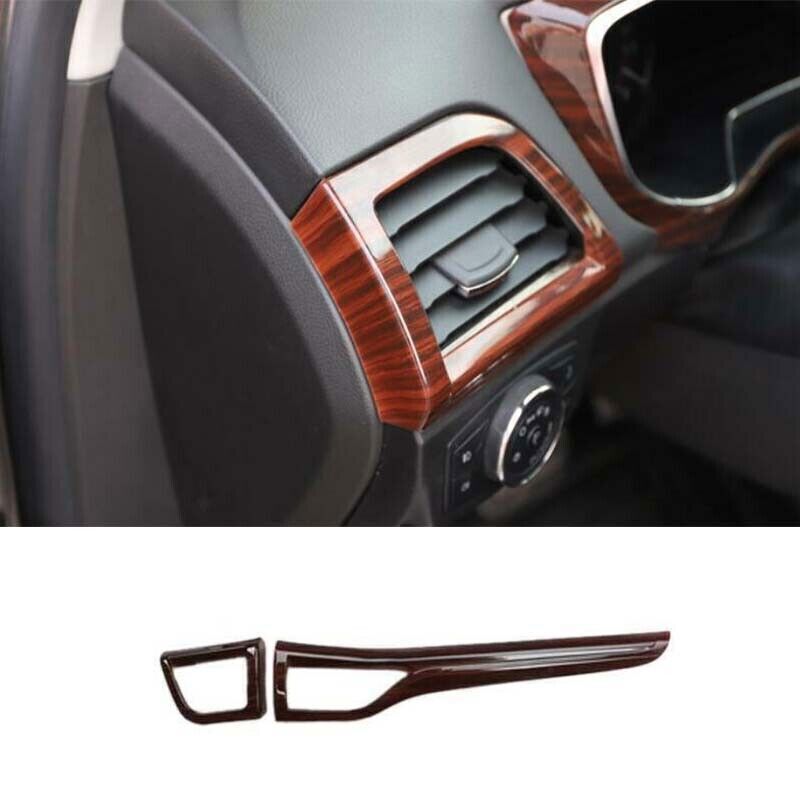 for Ford Mondeo Fusion 13-20 Wood Grain Look Console LR Air Outlet Vent Trim 2X
