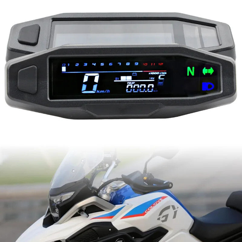 for Mini Motorcycle Speedometer Digital Speed Meter LED Tachometer Dashboard Display