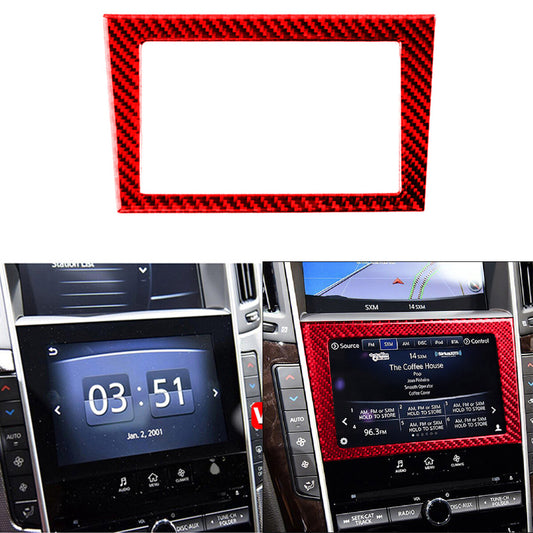 Red Carbon Fiber Center Console Panel Trim Fit for Infiniti Q50 Q60 14-19