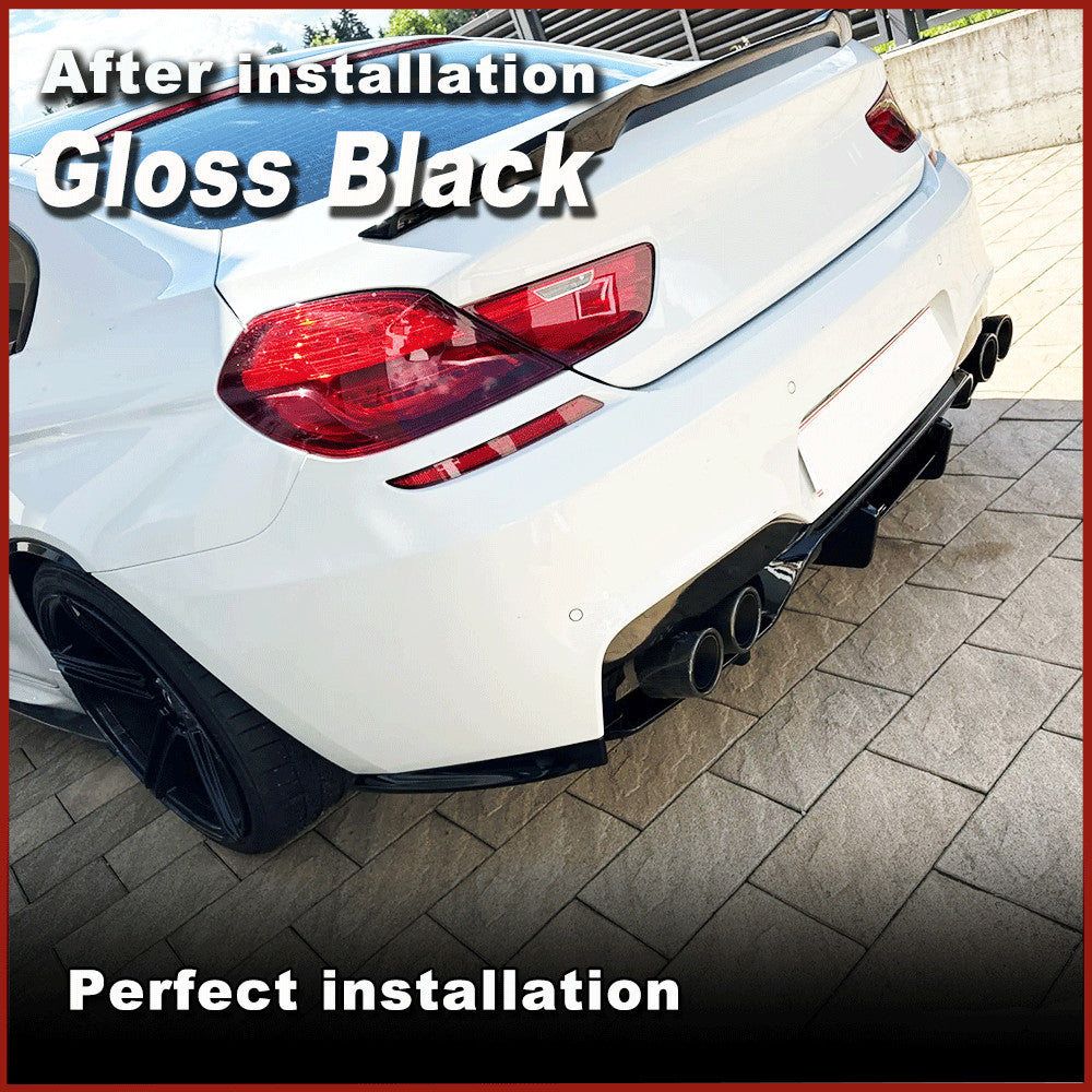 Fit for BMW F06 F12 F13 M6 2013-19 Gloss Black Rear Bumper Diffuser Lip Spoiler