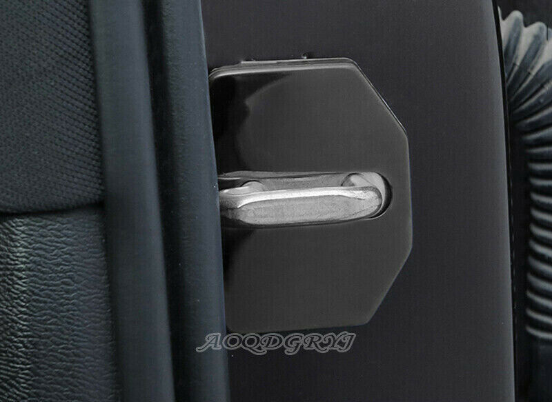 4X for Volvo XC60 2018-2021 Black Titanium Door Lock Cover Catch Protector Trim