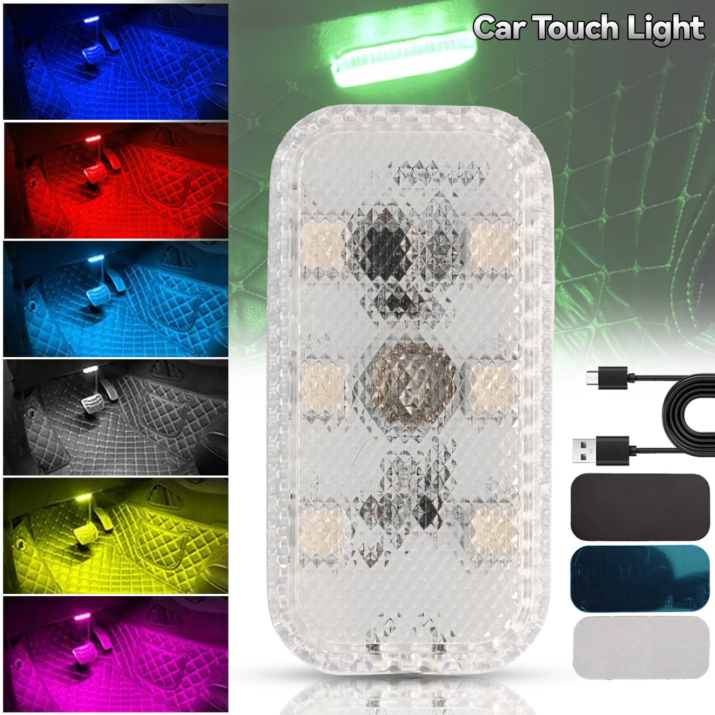 Car LED RGB Interior Lighting, Vehicle Ambience Interior Lighting Rechargeable