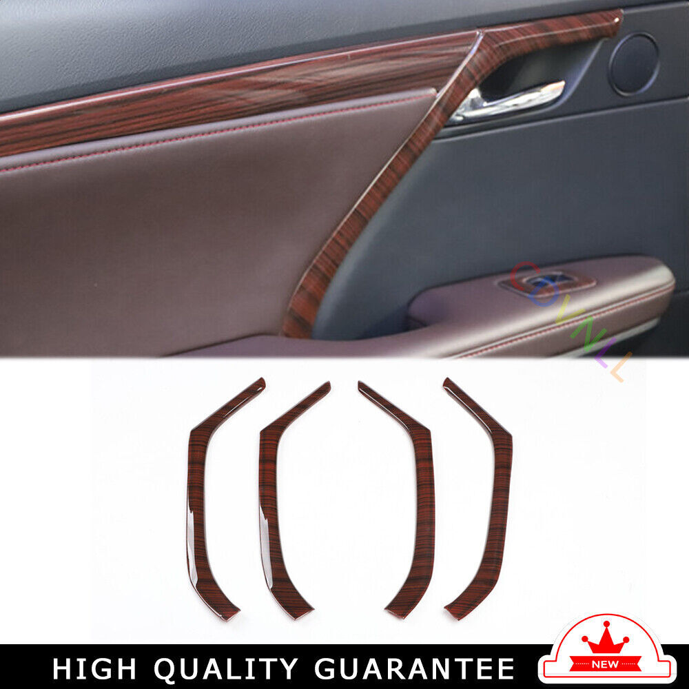Car Inner Door Panel Cover Trim Decoration 4 Fit for Lexus RX 2016-20 Red Wood