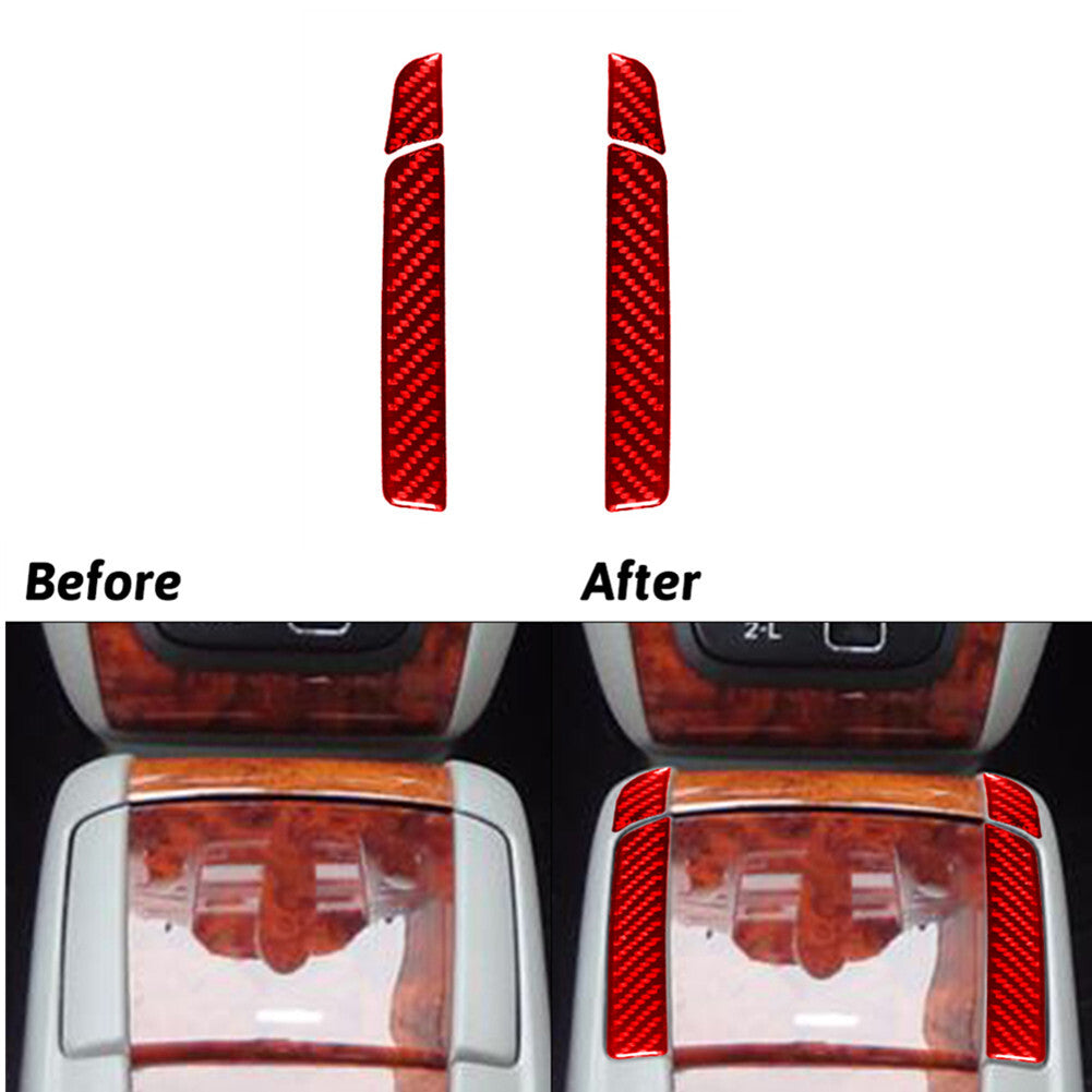 4Pcs Red Carbon Fiber Floor Console Panel Trim for LEXUS RX330 RX350 2004-2009