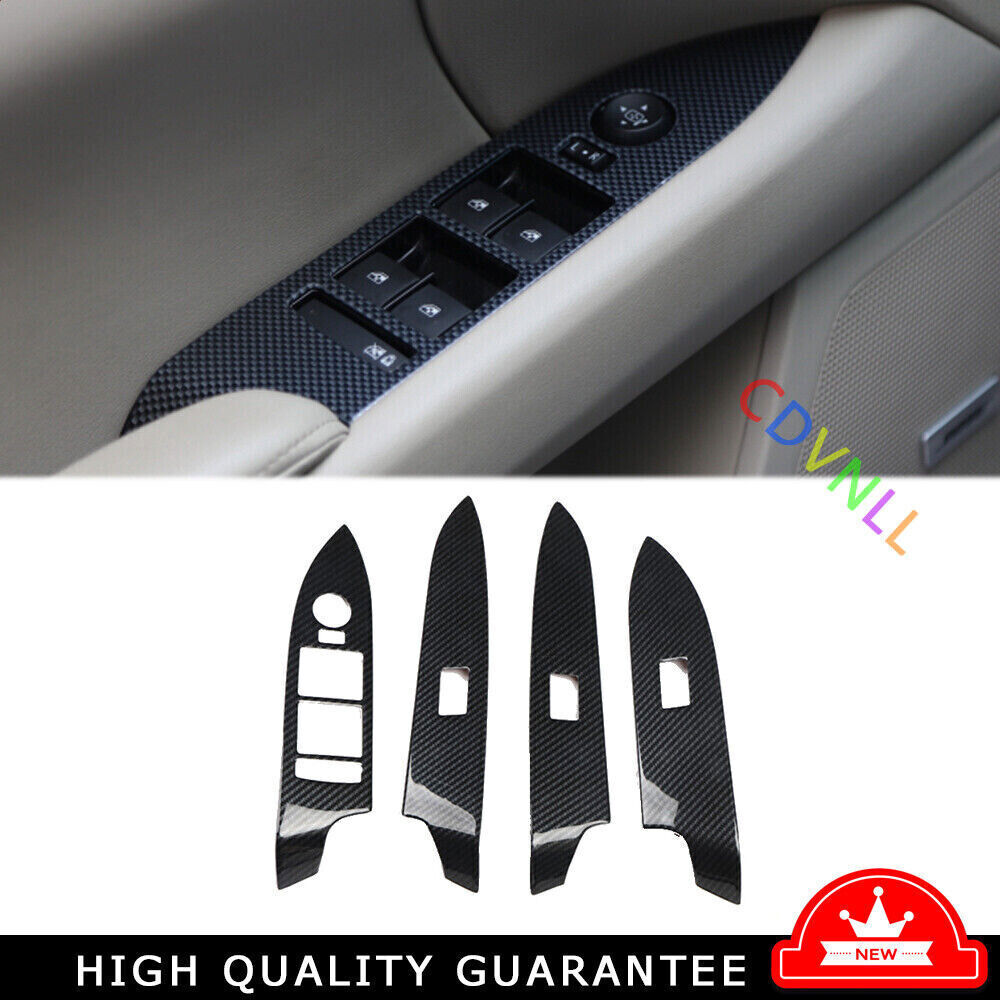 Inner Window Lift Panel Switch Cover Trim for Cadillac XTS 2013-17 Carbon Fiber