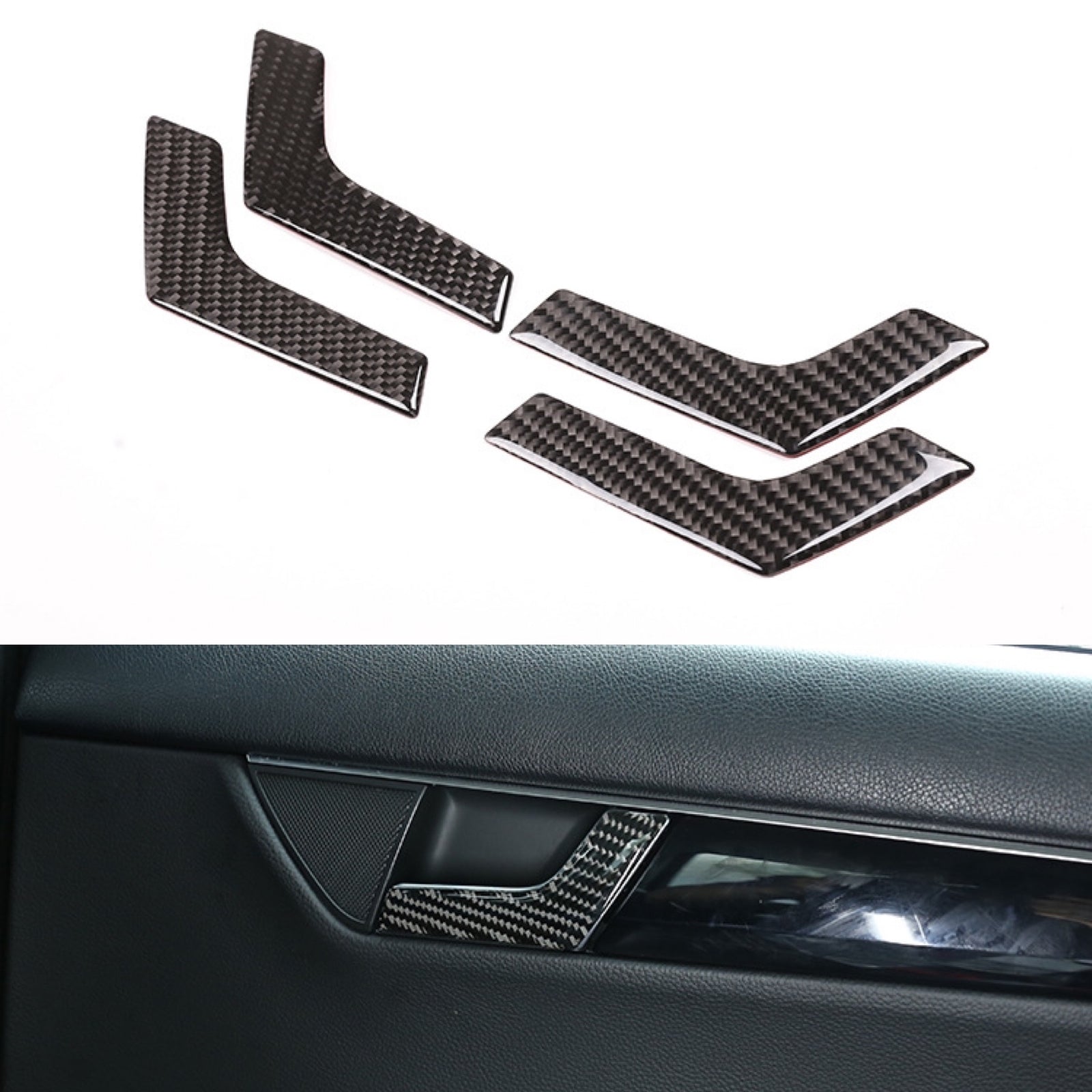 Carbon Fiber Door Handle Stickers Fit for Mercedes Benz C Class W204 C180 07-14