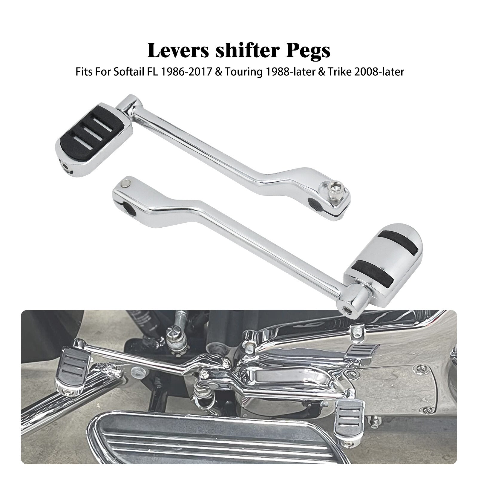 Chrome Heel Toe Shifter Lever Pegs for Harley Touring Road Electra Glide 08-2023