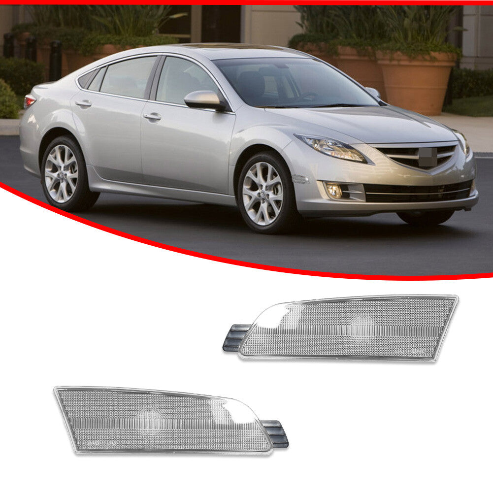 LH RH Clear Plastic Lens Front Marking Reflector Kit for 2009-2013 for Mazda 6