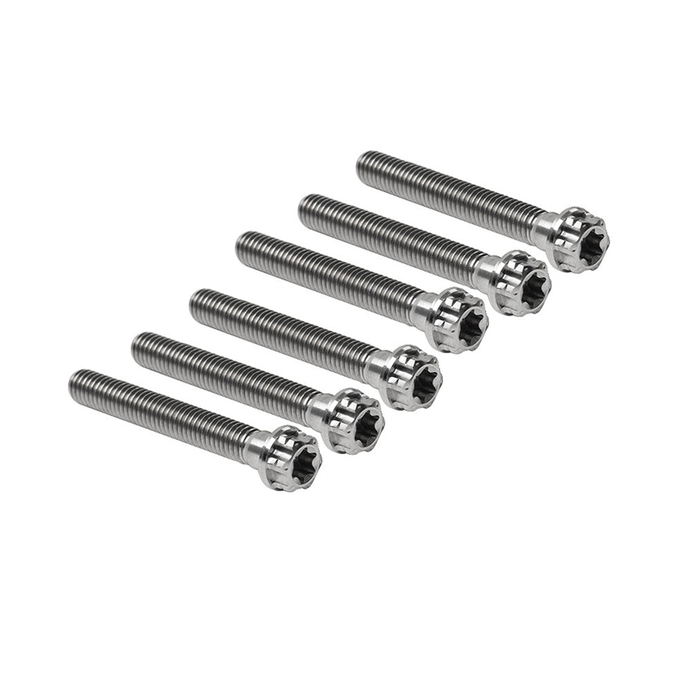 6pcs Bolts Torx Head Flange Screws M6x50mm For Motorcycle Bike Silver