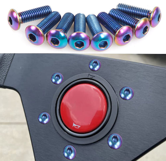 16PCS Racing Car Steering Wheel Screw Kit M5x0.8 Bolts Round Head