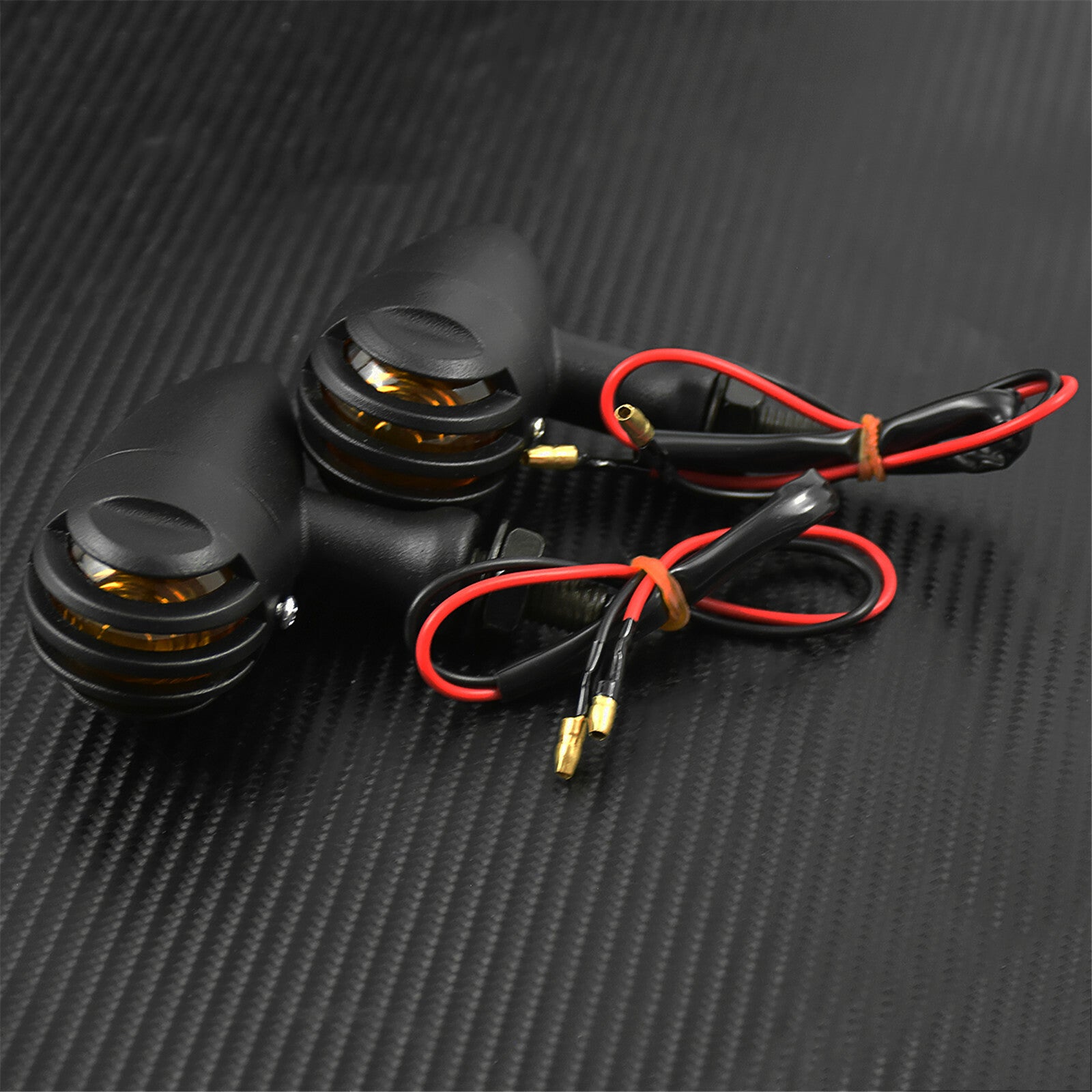2X 10mm Motorcycle Turn Signal Blinker Indicator Light Amber Fit for Harley Dyna