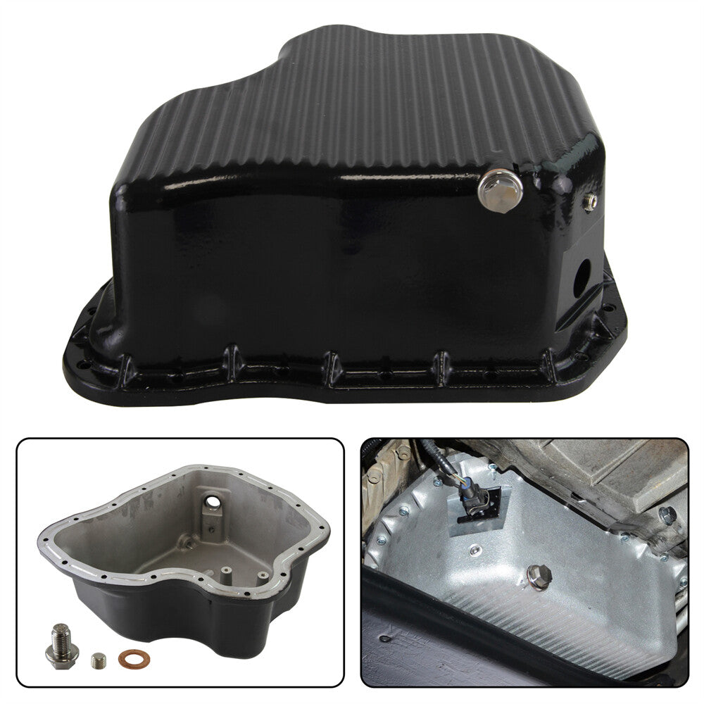 High Capacity Cast Oil Pan For GM 6.6L LB7 LLY LBZ LMM Duramax Diesel 01-10 BK