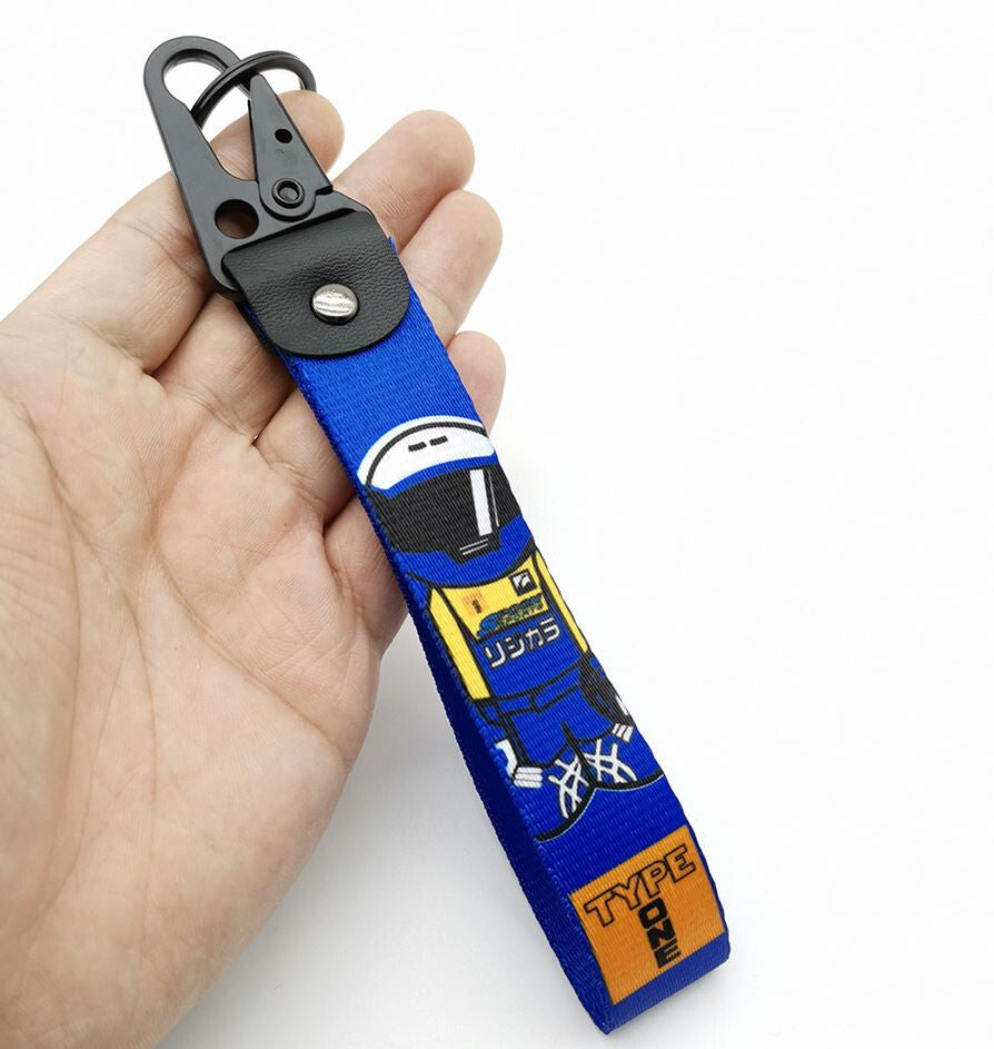 Car keychain/key ring with lanyard, car accessories, spoon, sporty blue, suitable for Nissan .
