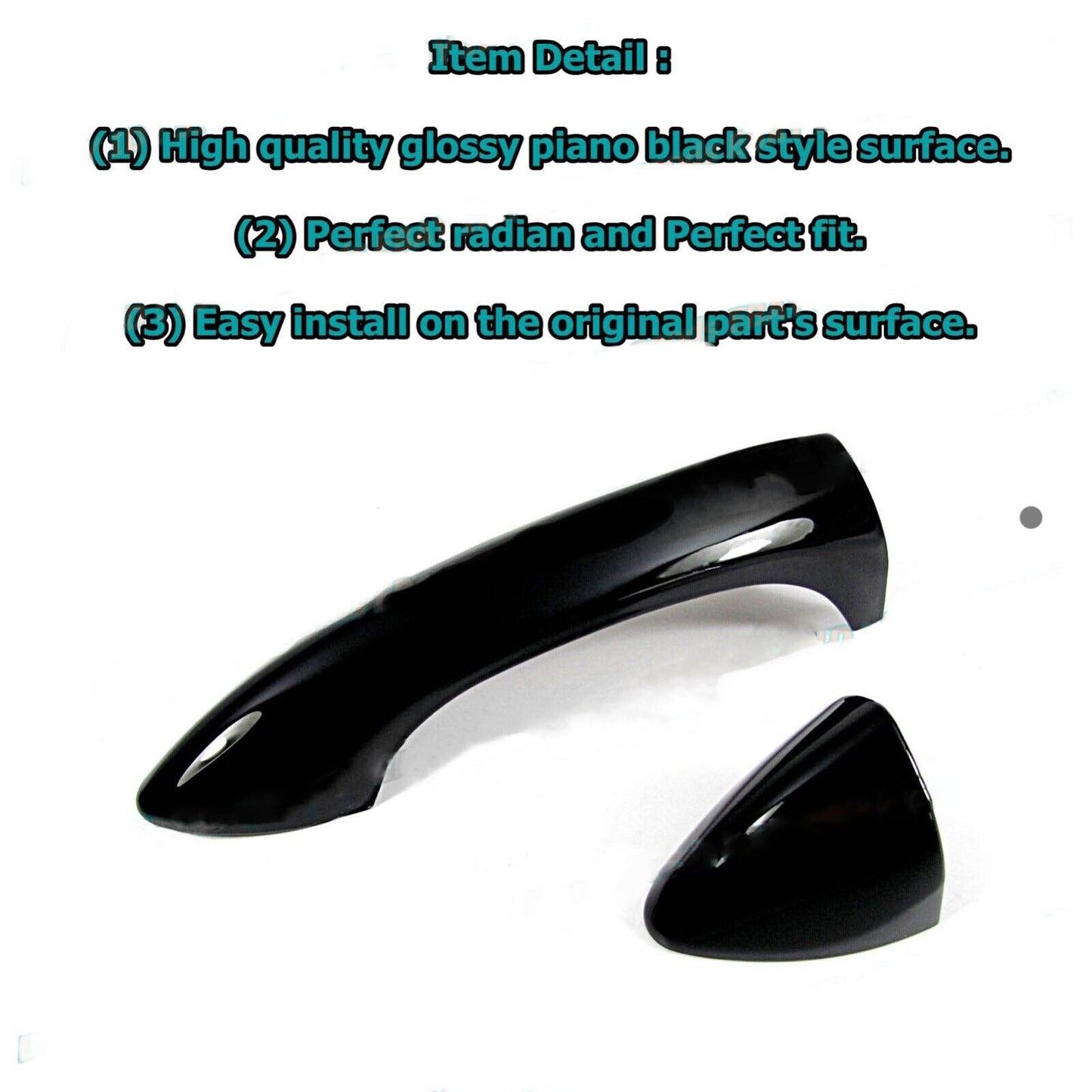 Glossy Black Cover Trim for 21-2024 for Chevrolet Trailblazer for Smart Side Door Handle