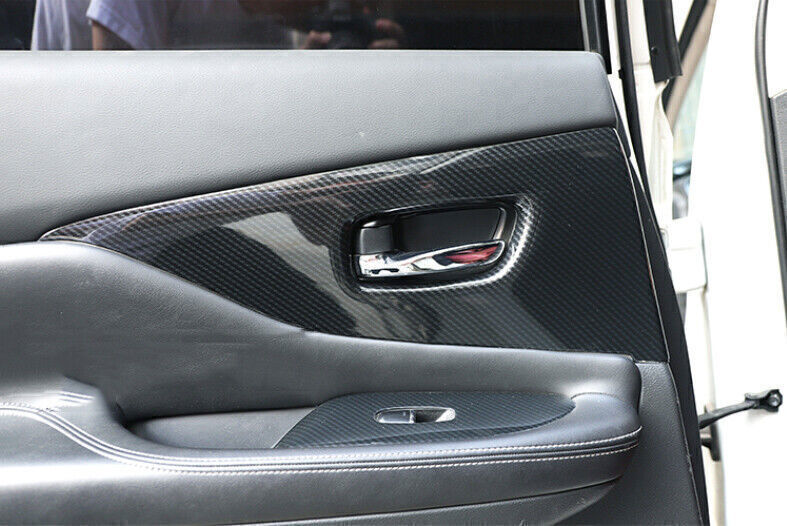 Car Inner Door Panel Cover Trim 4X Fit for Nissan Murano 2015-2024 Carbon Fiber