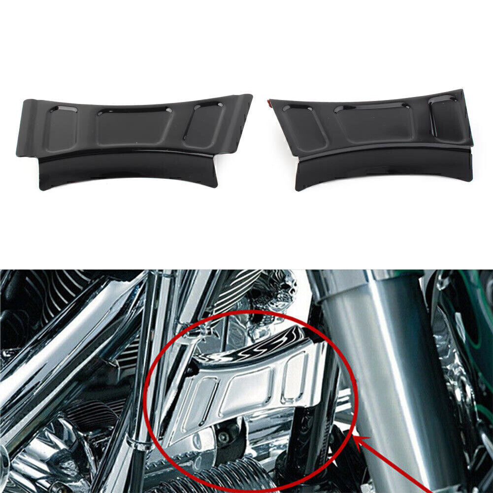 Frame Downtube Crossbrace Cover Accent Trim Fit for Harley Road Kings Black/Chrome