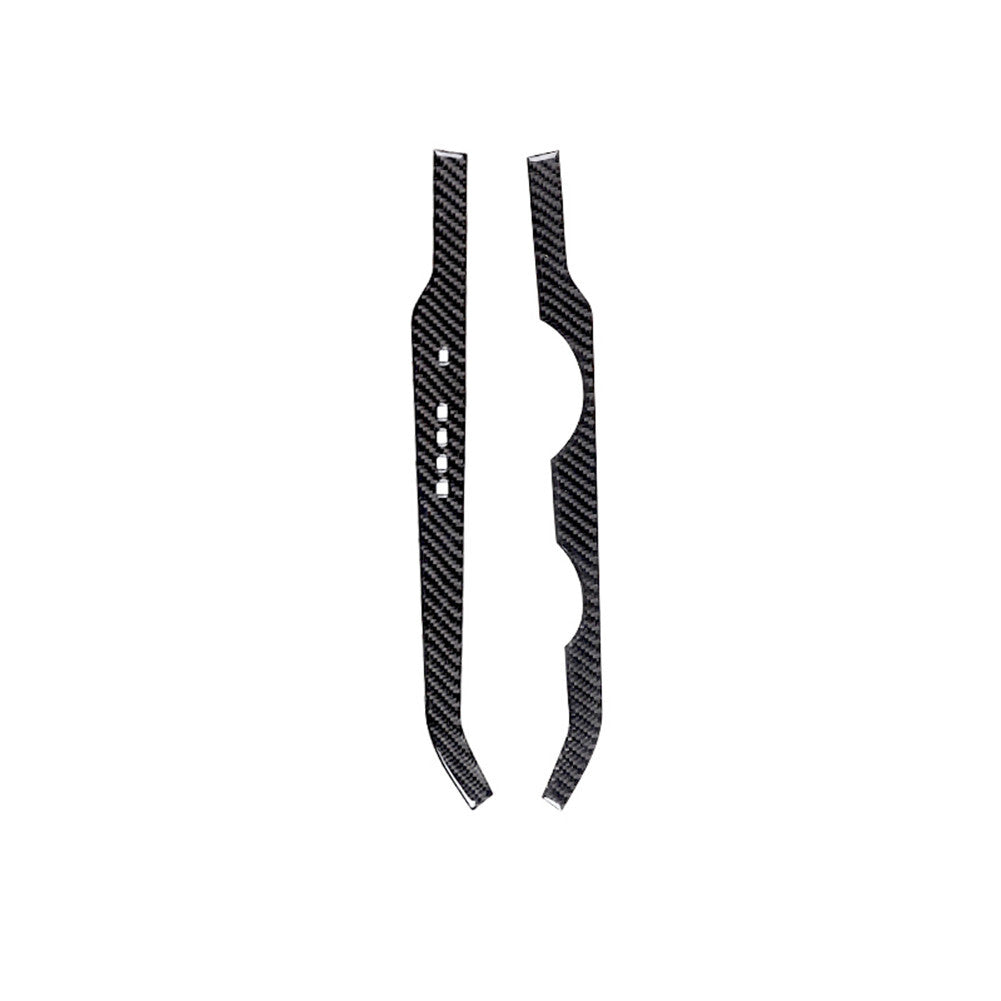2Pcs Carbon Fiber Gear Shifter Side Trim Strip Panel for Ford Explorer 2011-2014