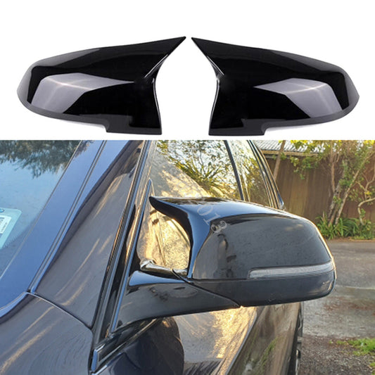 Pair Gloss Black Side Mirror Cover Cap For 2014-18 for BMW 5 Series F10 F11 F18 LCI