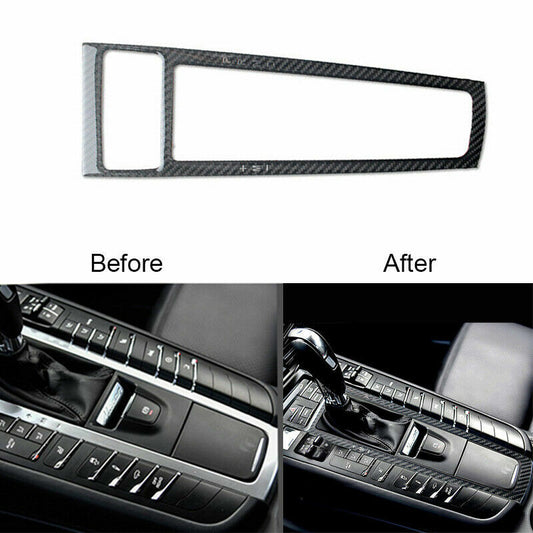 Carbon Fiber Interior Gear Shift Knob Cover Trim Fit for Porsche Macan 2015-2018