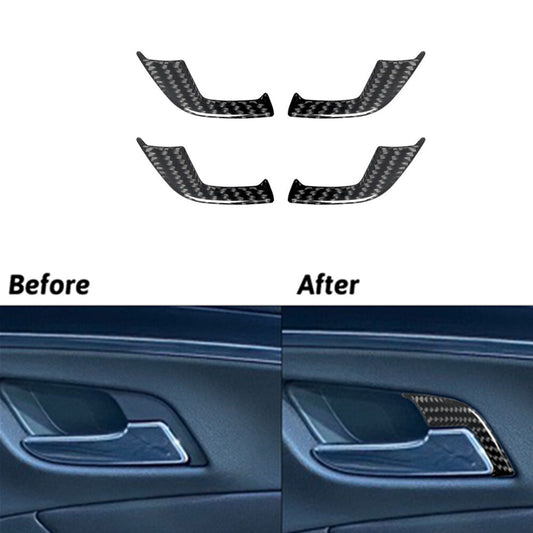 4x Carbon Fiber Interior Door Handle Trim Cover Panel for Chevy Impala 2014-2020