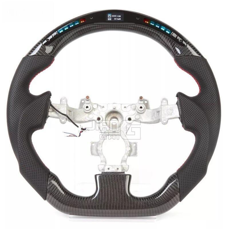 Real LED Carbon Fiber Perforated Steering Wheel Fit for Nissan GTR R35 2007-2016