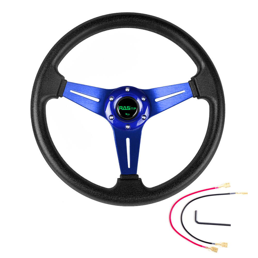 6 Hole 13.5 Drifting Racing Steering Wheel +Quick Release Adapter Aluminum
