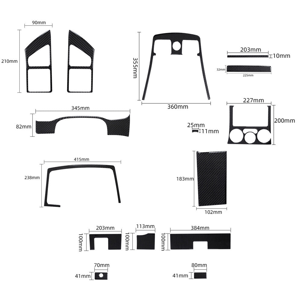 15X Carbon Fiber Front Dashboard Cover For Colorado 2004-2012/ for Canyon 2005-2012