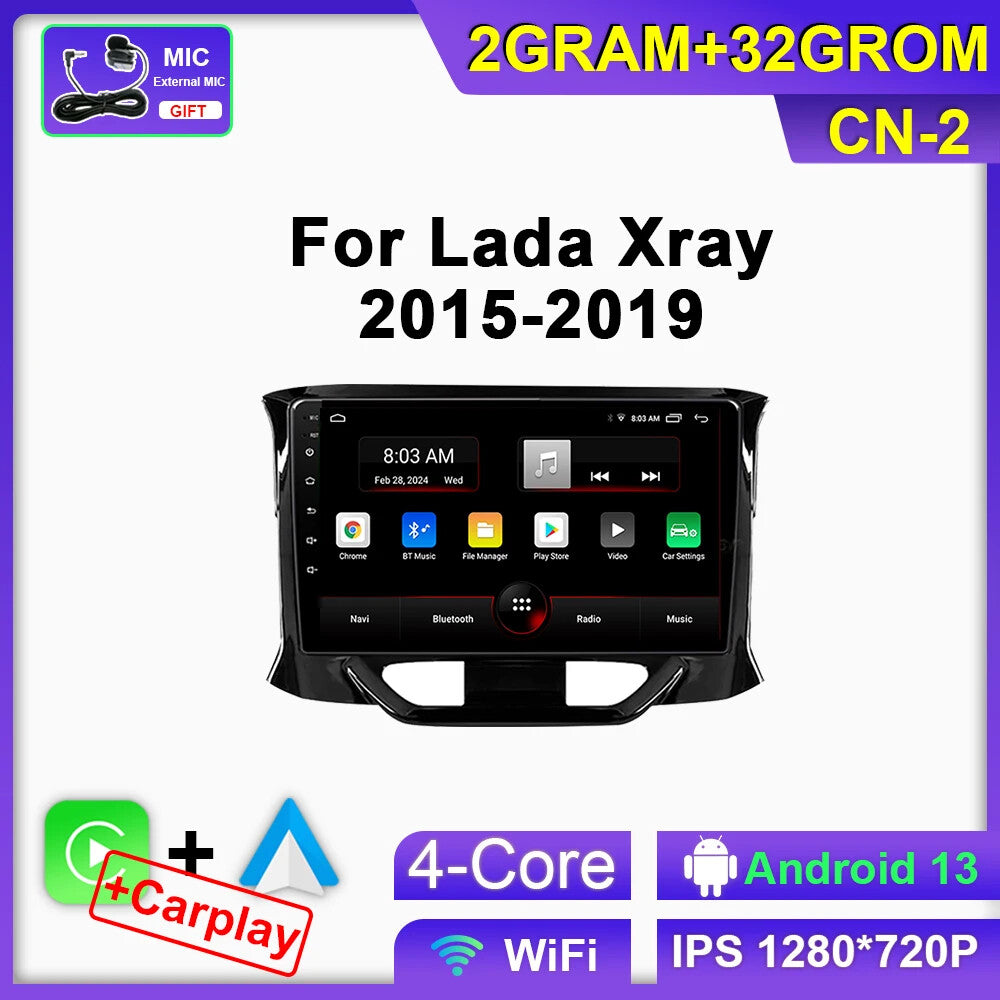 Android Car Radio for LADA Xray 2015-2019 CarPlay GPS Auto Stereo Player Screen