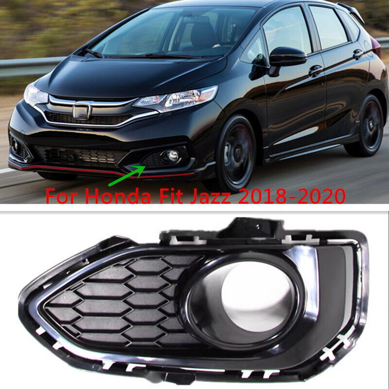 Left Side ABS Front Bumper Fog Lamp Cover Bezel Fit for Honda Fit Jazz 2018-2020