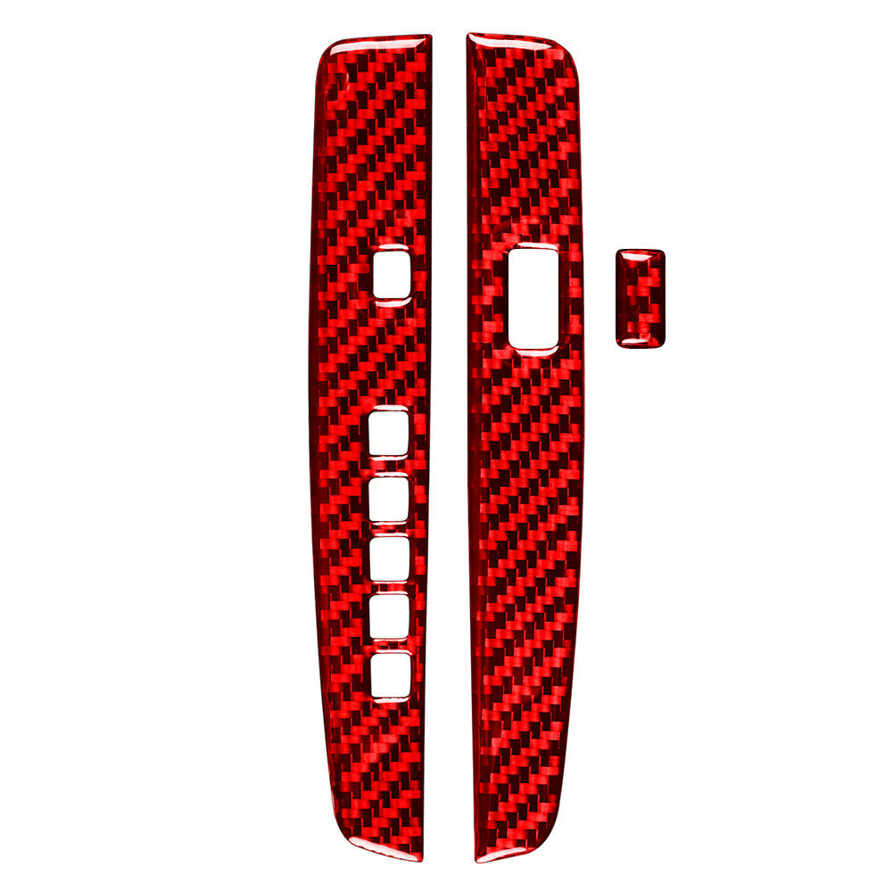 Interior Gear Shift Cover Trim LHD for Honda Accord 2013-2017 Red Carbon Fiber