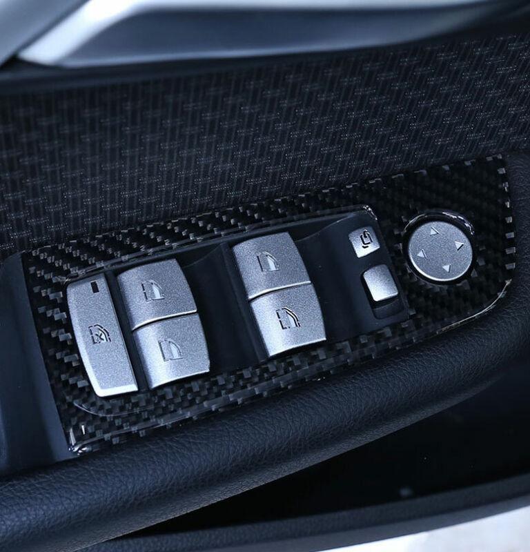 for BMW X1 2016-2021 Silver Aluminum Window Lock Lift Panel Trim Button Stickers