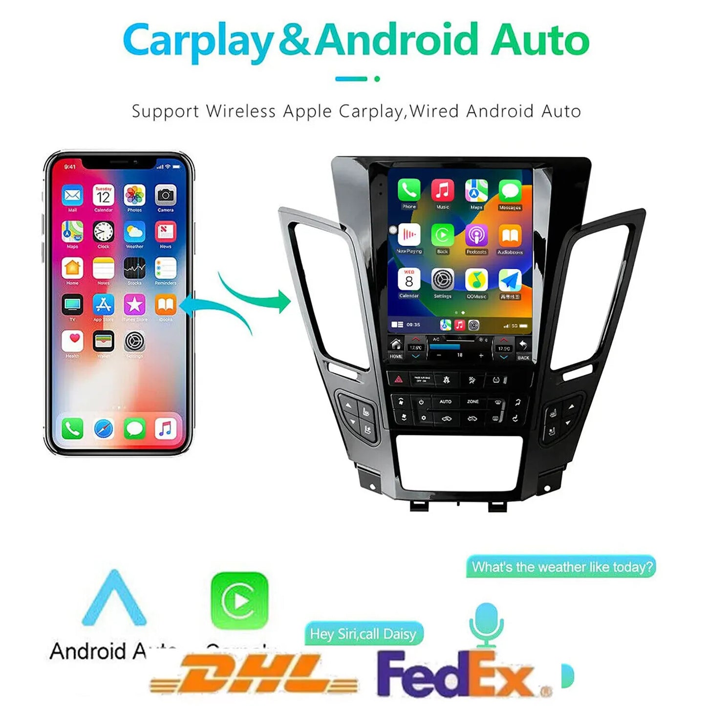 Compatible with 2007-2012 for Cadillac CTS, Android 11, CarPlay, Stereo Radio, GPS, Bluetooth.